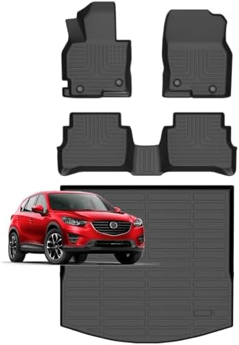 for Mazda 2 Floor Mats 2015 2024  TPE Automotive All Weather Custom Car Floor Mats Cargo Liner Full Set for Mazda 2 Accessories 2015 2024