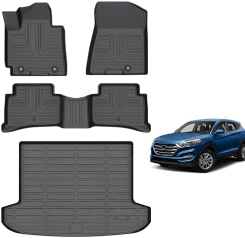 for Mazda 2 Floor Mats 2015 2024  TPE Automotive All Weather Custom Car Floor Mats Cargo Liner Full Set for Mazda 2 Accessories 2015 2024