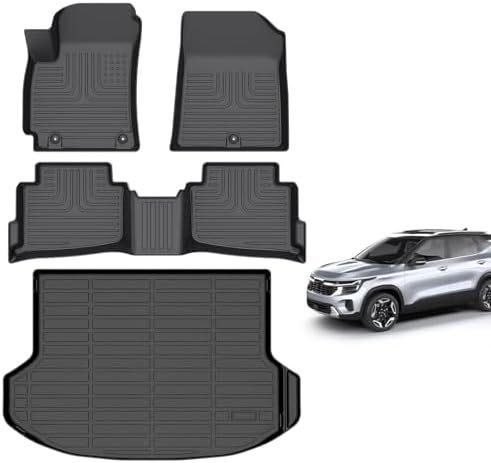 for Mazda 2 Floor Mats 2015 2024  TPE Automotive All Weather Custom Car Floor Mats Cargo Liner Full Set for Mazda 2 Accessories 2015 2024