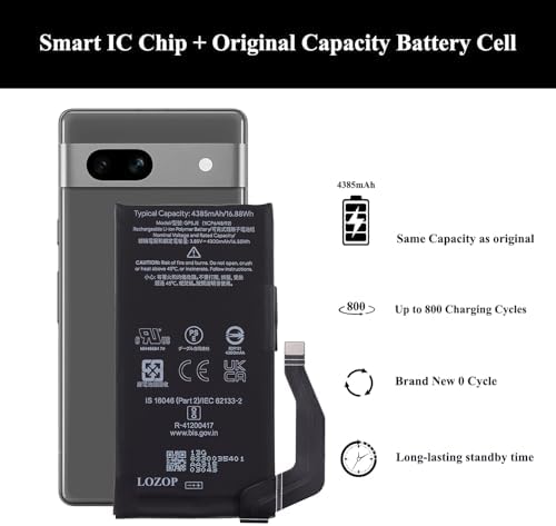 for Pixel 7a Battery Replacement Kit  Replacement Battery for Google Pixel 7a Model GWKK3  GHL1X  G0DZQ  G82U8 with Repair Tools Kit and User Manual