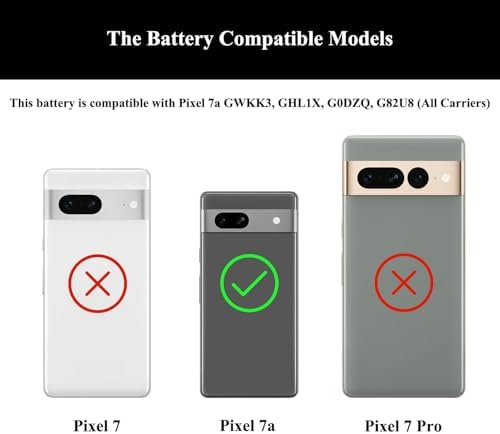 for Pixel 7a Battery Replacement Kit  Replacement Battery for Google Pixel 7a Model GWKK3  GHL1X  G0DZQ  G82U8 with Repair Tools Kit and User Manual