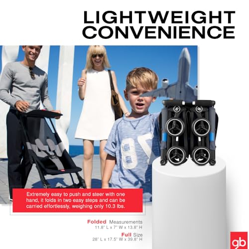 gb Pockit Air All Terrain - Cochecito de viaje ultra compacto y ligero con tela transpirable en color azul noche, 28 x 17.5 x 39.8 pulgadas (paquete de 1)