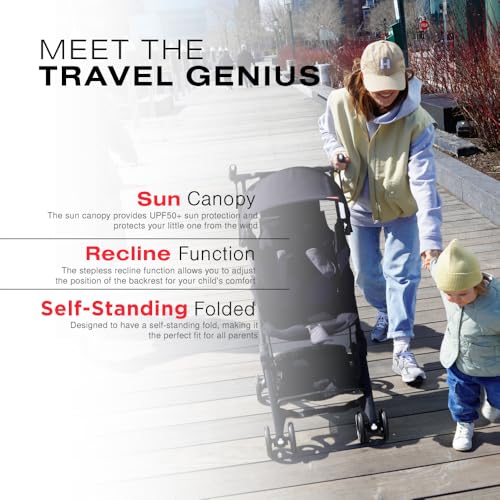 gb Pockit  All Terrain  Ultra Compact Lightweight Travel Stroller with Canopy and Reclining Seat in Night Blue  10 6 pounds