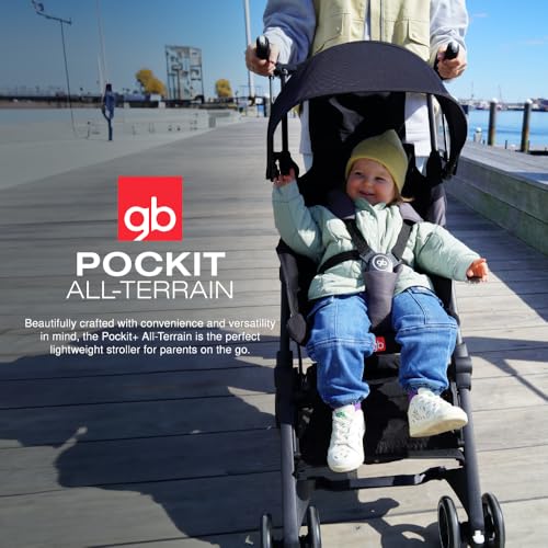 gb Pockit  All Terrain  Ultra Compact Lightweight Travel Stroller with Canopy and Reclining Seat in Night Blue  10 6 pounds