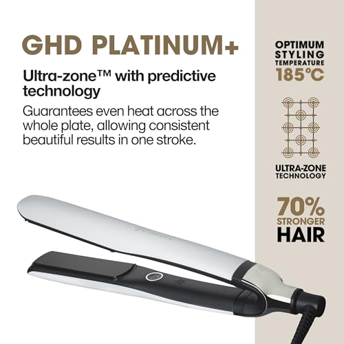 ghd Platinum  Styler   1 Flat Iron Hair Straightener  Professional Ceramic Hair Styling Tool for Stronger Hair  More Shine  & More Color Protection