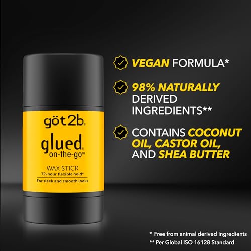 got2b glued on the go wax stick  1 8oz  sleek and slick styles  style your hair without the crunch  helps control frizz