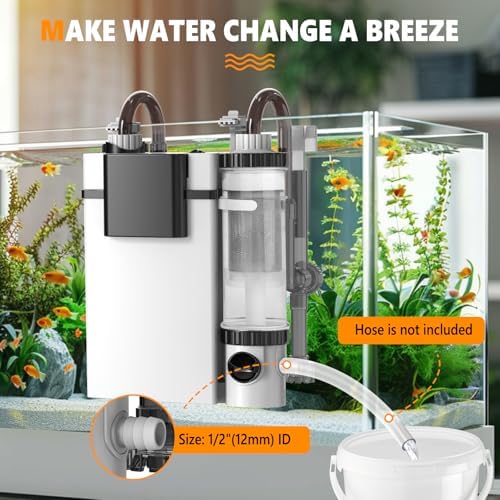 hygger Quiet Hang On Back Aquarium Filter 15 40 Gallon Small Fish Tank Canister Filter with Surface Skimmer Spray Bar 3 Floss Pads Bio Filter Media Adjustable Flow  Easy Water Change 159 GPH