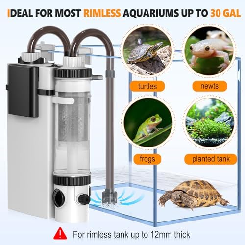 hygger Quiet Hang On Back Aquarium Filter 15 40 Gallon Small Fish Tank Canister Filter with Surface Skimmer Spray Bar 3 Floss Pads Bio Filter Media Adjustable Flow  Easy Water Change 159 GPH