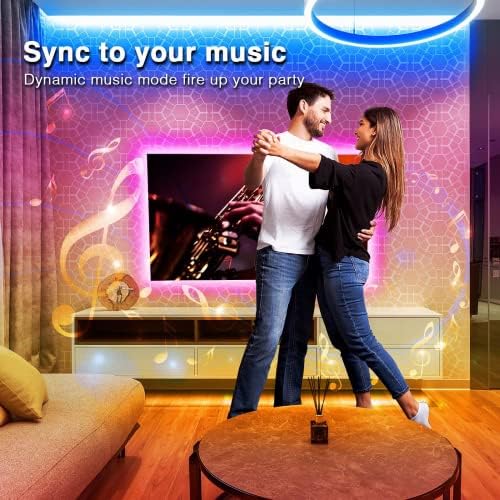 hyrion Smart LED Lights for Bedroom 100ft  Voice Control Strip Lights with Alexa and Google Assistant  RGB Color Changing  Music Sync WI FI Led Lighting with App Controlled for Room Decor 2   51ft 
