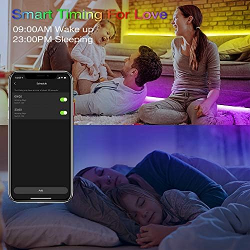 hyrion Smart LED Lights for Bedroom 100ft  Voice Control Strip Lights with Alexa and Google Assistant  RGB Color Changing  Music Sync WI FI Led Lighting with App Controlled for Room Decor 2   51ft 