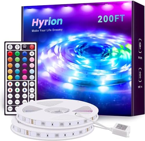 hyrion Smart LED Lights for Bedroom 100ft  Voice Control Strip Lights with Alexa and Google Assistant  RGB Color Changing  Music Sync WI FI Led Lighting with App Controlled for Room Decor 2   51ft 