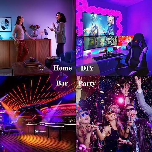 hyrion Smart LED Lights for Bedroom 100ft  Voice Control Strip Lights with Alexa and Google Assistant  RGB Color Changing  Music Sync WI FI Led Lighting with App Controlled for Room Decor 2   51ft 