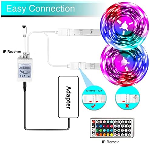 hyrion Smart LED Lights for Bedroom 100ft  Voice Control Strip Lights with Alexa and Google Assistant  RGB Color Changing  Music Sync WI FI Led Lighting with App Controlled for Room Decor 2   51ft 