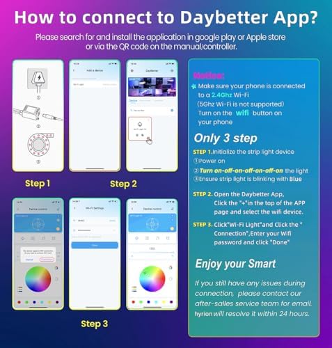 hyrion Smart LED Lights for Bedroom 100ft  Voice Control Strip Lights with Alexa and Google Assistant  RGB Color Changing  Music Sync WI FI Led Lighting with App Controlled for Room Decor 2   51ft 