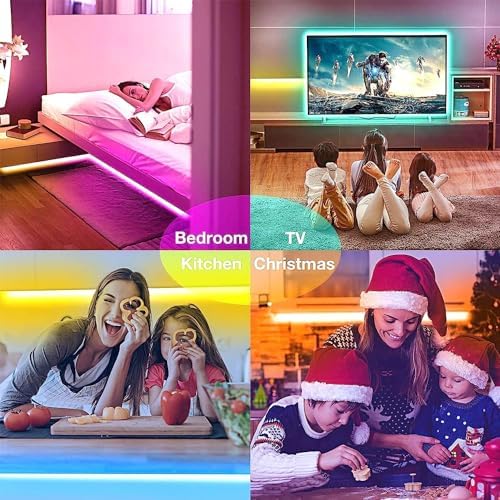 hyrion Smart LED Lights for Bedroom 100ft  Voice Control Strip Lights with Alexa and Google Assistant  RGB Color Changing  Music Sync WI FI Led Lighting with App Controlled for Room Decor 2   51ft 