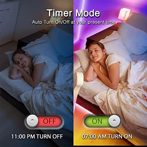 hyrion Smart LED Lights for Bedroom 100ft  Voice Control Strip Lights with Alexa and Google Assistant  RGB Color Changing  Music Sync WI FI Led Lighting with App Controlled for Room Decor 2   51ft 