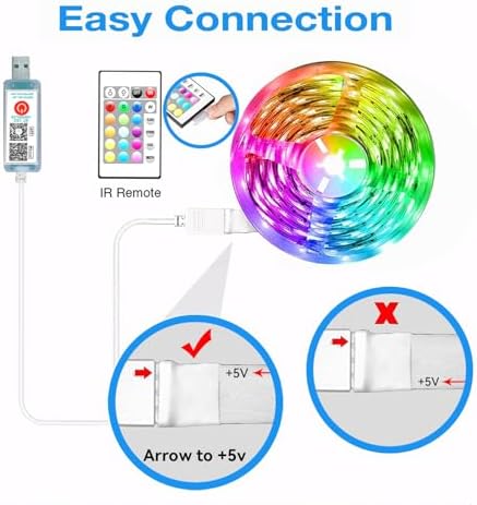 hyrion Smart LED Lights for Bedroom 100ft  Voice Control Strip Lights with Alexa and Google Assistant  RGB Color Changing  Music Sync WI FI Led Lighting with App Controlled for Room Decor 2   51ft 