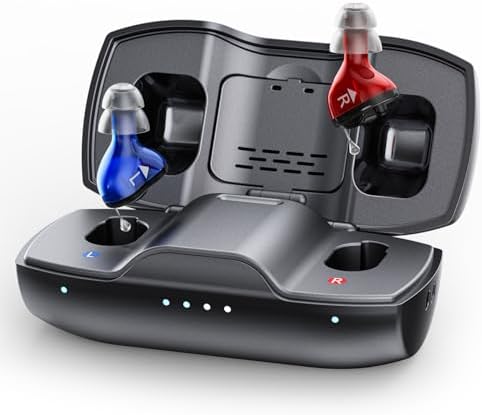 iBstone Nova Hearing Aids for Seniors Adults   Superior Sound Quality  Smart Noise Cancelling  No Feedback  Auto On/Off  Rechargeable  with Dryer Department & Anti Lost Lanyard  Over The Counter