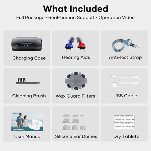 iBstone Nova Hearing Aids for Seniors Adults   Superior Sound Quality  Smart Noise Cancelling  No Feedback  Auto On/Off  Rechargeable  with Dryer Department & Anti Lost Lanyard  Over The Counter