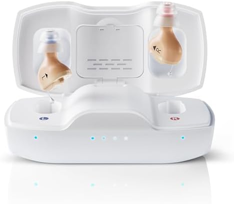 iBstone Nova Hearing Aids for Seniors Adults   Superior Sound Quality  Smart Noise Cancelling  No Feedback  Auto On/Off  Rechargeable  with Dryer Department & Anti Lost Lanyard  Over The Counter