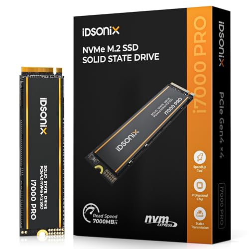 iDsonix M 2 SSD 2TB  PCIe Gen4X4  M 2 2280 NVMe SSD  Speeds Up to 7000 MB/s  Internal Gaming Solid State Drive with 3D NAND Flash & Heatsink for PS5  PC  Laptop and Desktop