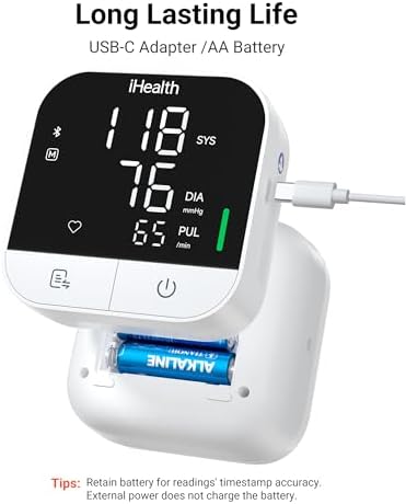 iHealth Track Pro Upper Arm Blood Pressure Monitor  Full View LED Screen   Body & Cuff Detection  App Enabled for iOS & Android  Adjustable Cuff Large Adults Arm Friendly