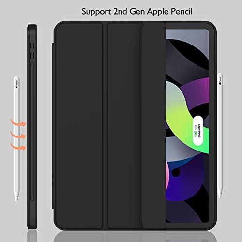 iMieet iPad Air 11 Inch Case M4/M3/M2 2026/2025/2024   iPad Air 5th/4th Generation Case 2022/2020 10 9 Inch with Pencil Holder Trifold Stand Smart Case with Soft TPU Back Black 