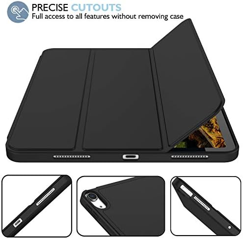 iMieet iPad Air 11 Inch Case M4/M3/M2 2026/2025/2024   iPad Air 5th/4th Generation Case 2022/2020 10 9 Inch with Pencil Holder Trifold Stand Smart Case with Soft TPU Back Black 