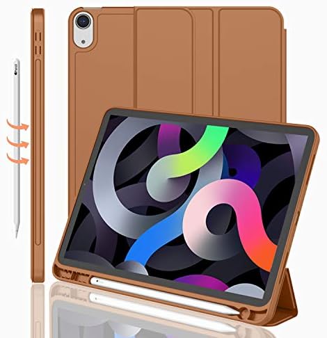 iMieet iPad Air 11 Inch Case M4/M3/M2 2026/2025/2024   iPad Air 5th/4th Generation Case 2022/2020 10 9 Inch with Pencil Holder Trifold Stand Smart Case with Soft TPU Back Black 