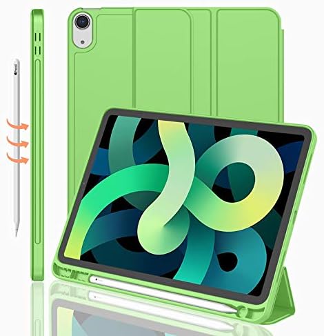 iMieet iPad Air 11 Inch Case M4/M3/M2 2026/2025/2024   iPad Air 5th/4th Generation Case 2022/2020 10 9 Inch with Pencil Holder Trifold Stand Smart Case with Soft TPU Back Black 