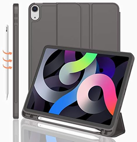 iMieet iPad Air 11 Inch Case M4/M3/M2 2026/2025/2024   iPad Air 5th/4th Generation Case 2022/2020 10 9 Inch with Pencil Holder Trifold Stand Smart Case with Soft TPU Back Black 