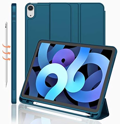 iMieet iPad Air 11 Inch Case M4/M3/M2 2026/2025/2024   iPad Air 5th/4th Generation Case 2022/2020 10 9 Inch with Pencil Holder Trifold Stand Smart Case with Soft TPU Back Black 