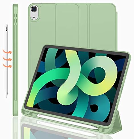 iMieet iPad Air 11 Inch Case M4/M3/M2 2026/2025/2024   iPad Air 5th/4th Generation Case 2022/2020 10 9 Inch with Pencil Holder Trifold Stand Smart Case with Soft TPU Back Black 