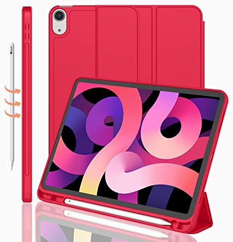 iMieet iPad Air 11 Inch Case M4/M3/M2 2026/2025/2024   iPad Air 5th/4th Generation Case 2022/2020 10 9 Inch with Pencil Holder Trifold Stand Smart Case with Soft TPU Back Black 