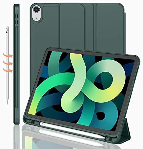 iMieet iPad Air 11 Inch Case M4/M3/M2 2026/2025/2024   iPad Air 5th/4th Generation Case 2022/2020 10 9 Inch with Pencil Holder Trifold Stand Smart Case with Soft TPU Back Black 