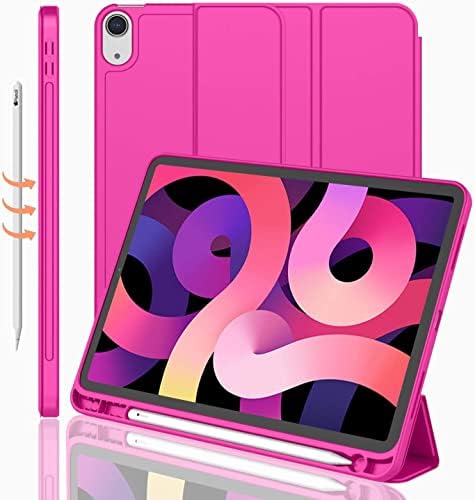 iMieet iPad Air 11 Inch Case M4/M3/M2 2026/2025/2024   iPad Air 5th/4th Generation Case 2022/2020 10 9 Inch with Pencil Holder Trifold Stand Smart Case with Soft TPU Back Black 