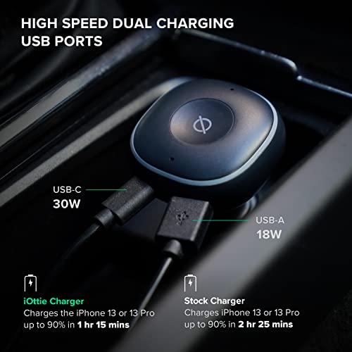 iOttie Aivo Boost Alexa Built In Car Charger  USB C PD / USB A QC  Fits Apple  Android  Google Devices