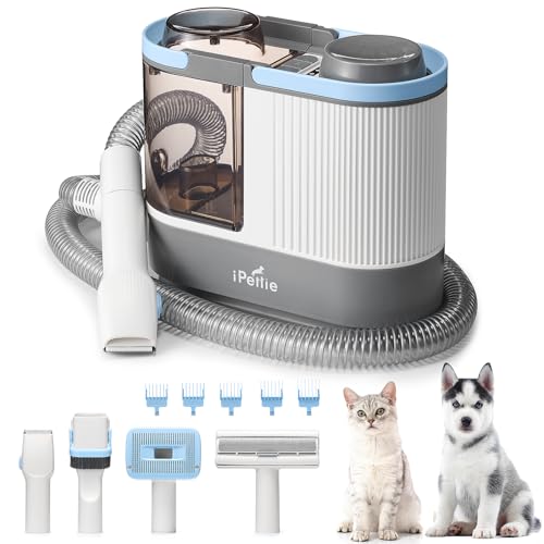 iPettie D23 Pro Pet Grooming Kit for Dogs  Vacuum Dog Brush and Dog Trimmer Vacuum   95 F 140 F Adjustable Temperature  Adjustable Wind Speed  23000 PA Suction for All Pet Grooming Needs