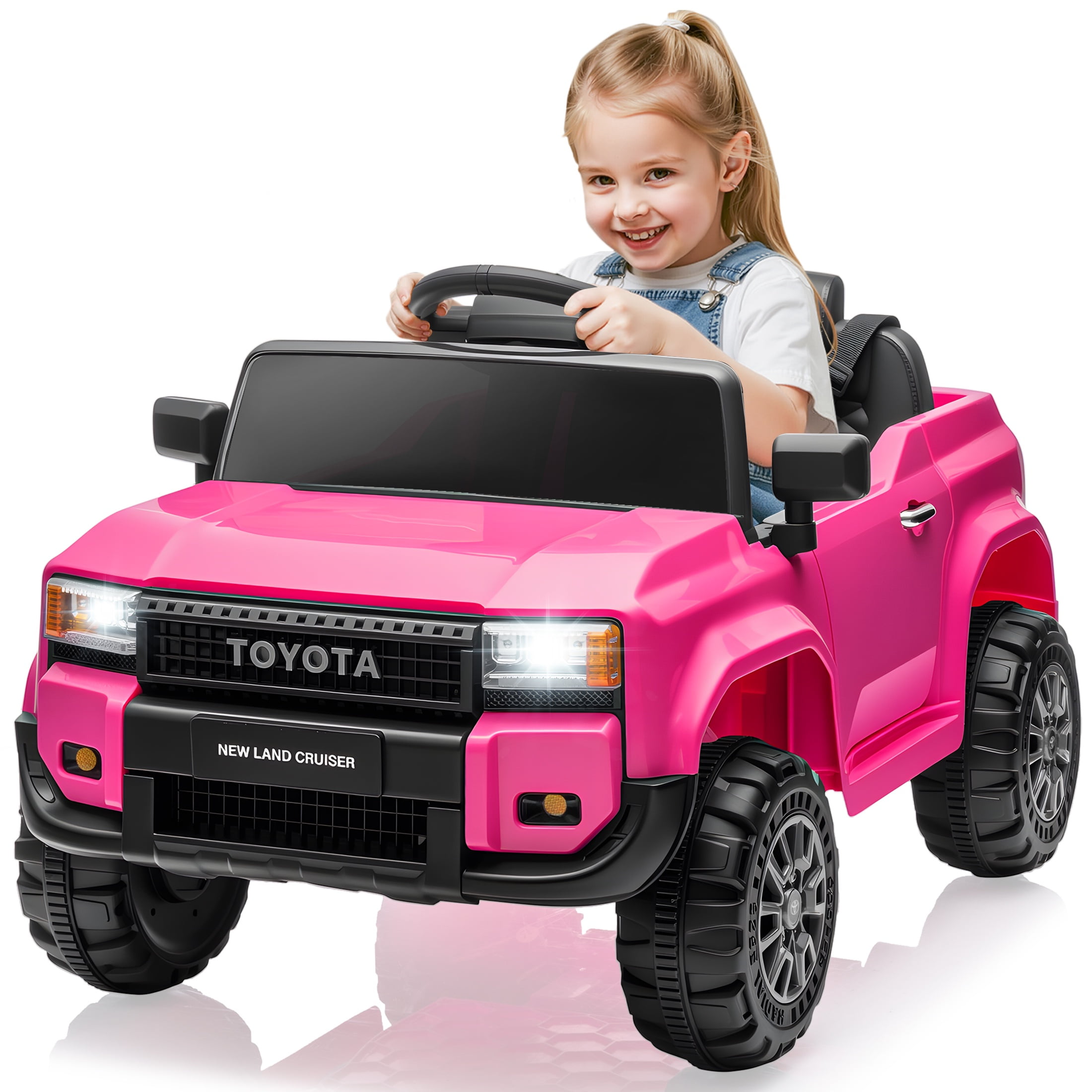 iRerts 12V Electric Ride on Cars  Ride on Toys for Toddlers with Remote Control  Bluetooth  Music  USB Ports  LED Light  4 Wheel Suspension  Kids Electric Car for Girls Boys Gifts Ages 2 5  Pink