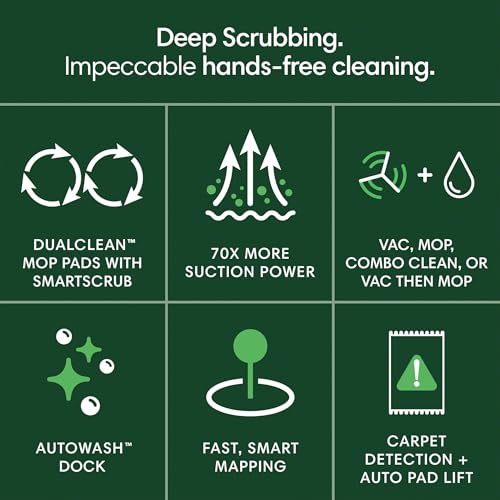 iRobot Roomba Plus 405  G181  2in1 Vacuum & Mop Robot with AutoWash Dock   Dual Spinning Mop Pads  Smart & Fast Mapping  Ideal for Pet Hair  Self empties 75 days  Intense Suction  Pad Washing & Drying