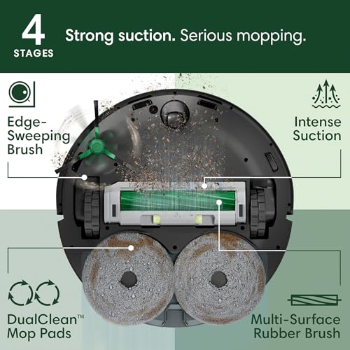 iRobot Roomba Plus 405  G181  2in1 Vacuum & Mop Robot with AutoWash Dock   Dual Spinning Mop Pads  Smart & Fast Mapping  Ideal for Pet Hair  Self empties 75 days  Intense Suction  Pad Washing & Drying