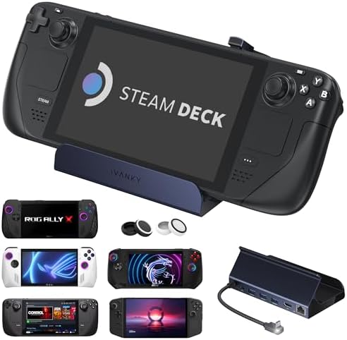 iVANKY 4K 144Hz Steam Deck Dock  8 in 1 Docking Station for ASUS ROG Ally X/Legion Go/MSI Claw  ROG Alloy/Valve Stream Deck OLED Hub  HDMI 2 1  1Gbps Ethernet  3 USB A 3 0  100W Charge