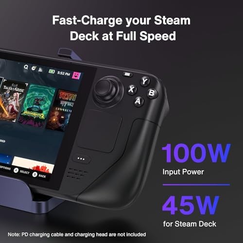 iVANKY 4K 144Hz Steam Deck Dock  8 in 1 Docking Station for ASUS ROG Ally X/Legion Go/MSI Claw  ROG Alloy/Valve Stream Deck OLED Hub  HDMI 2 1  1Gbps Ethernet  3 USB A 3 0  100W Charge