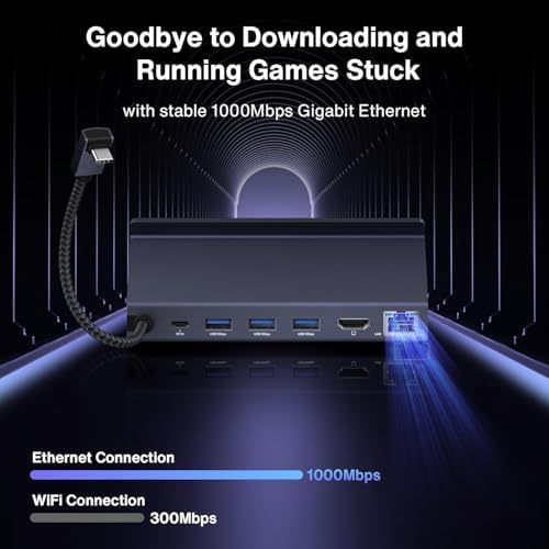 iVANKY 4K 144Hz Steam Deck Dock  8 in 1 Docking Station for ASUS ROG Ally X/Legion Go/MSI Claw  ROG Alloy/Valve Stream Deck OLED Hub  HDMI 2 1  1Gbps Ethernet  3 USB A 3 0  100W Charge