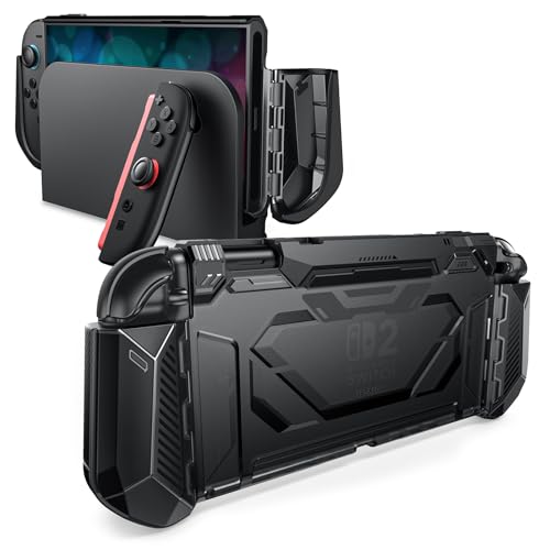 i Blason Dockable for Nintendo Switch 2 Case with Stand  Game Card Storage   All in One Grip Case   Convenient Foldable Joycon Holder  Comfortable Ergonomic Grip Protective Cover for Switch 2  Red
