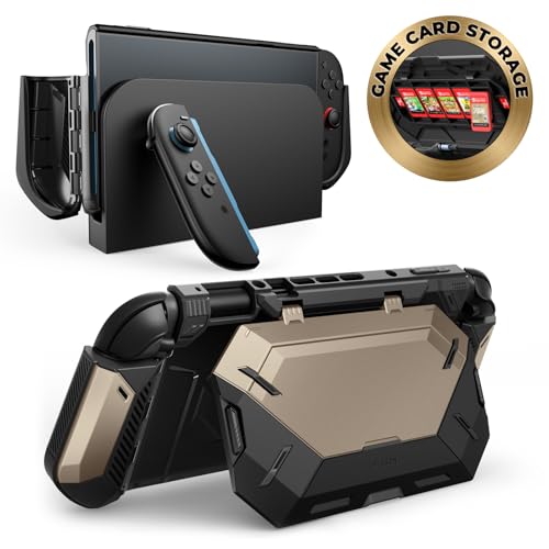 i Blason Dockable for Nintendo Switch 2 Case with Stand  Game Card Storage   All in One Grip Case   Convenient Foldable Joycon Holder  Comfortable Ergonomic Grip Protective Cover for Switch 2  Red