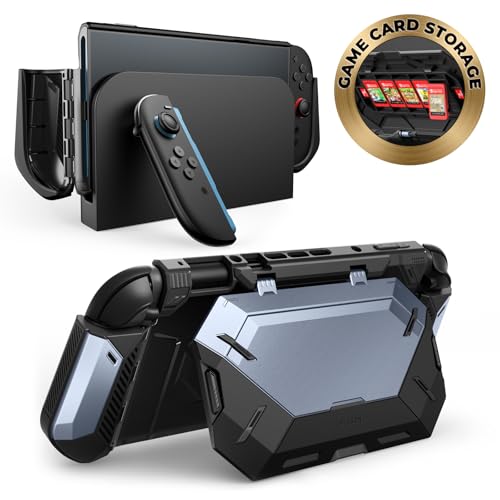 i Blason Dockable for Nintendo Switch 2 Case with Stand  Game Card Storage   All in One Grip Case   Convenient Foldable Joycon Holder  Comfortable Ergonomic Grip Protective Cover for Switch 2  Red