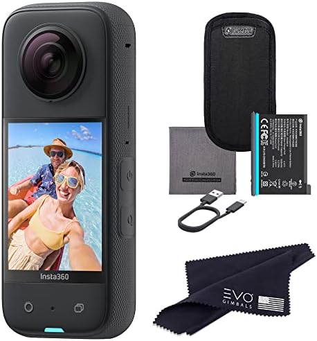 insta360 X3 360 Degree Waterproof Action Camera  5 7K 360  Stabilization  Touch Screen  AI Editing  Live Streaming  Webcam  Voice Control  Black