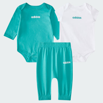 Talla 6 a  9 meses - kids'  3-piece linear logo bodyshirt & pant set