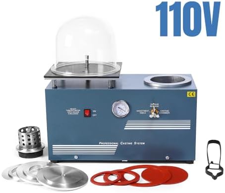 lakimi Vacuum Investing Casting Machine 2L   Vacuum Machine with 3 CFM Pump & Bell Jar for Jewelry Casting Molds Processing CM01 110V LK CM01